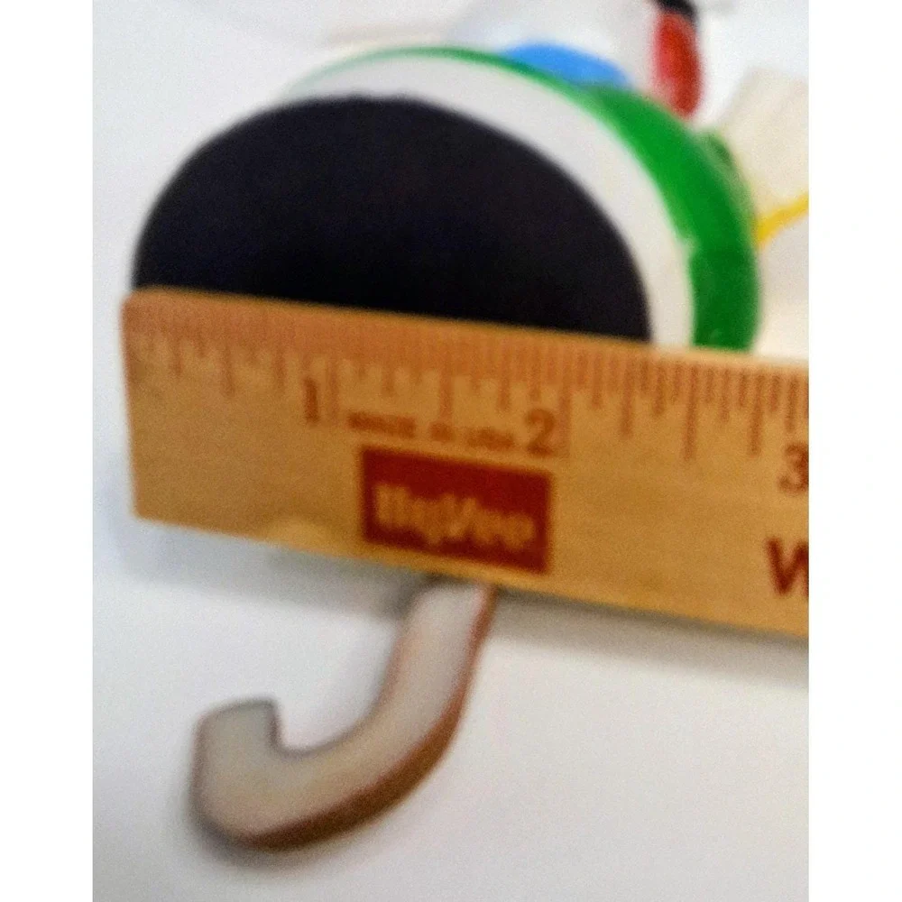 Vintage Giftco‎ Blow Mold Stocking Holder Snowman Broom Cardinal Top Hat